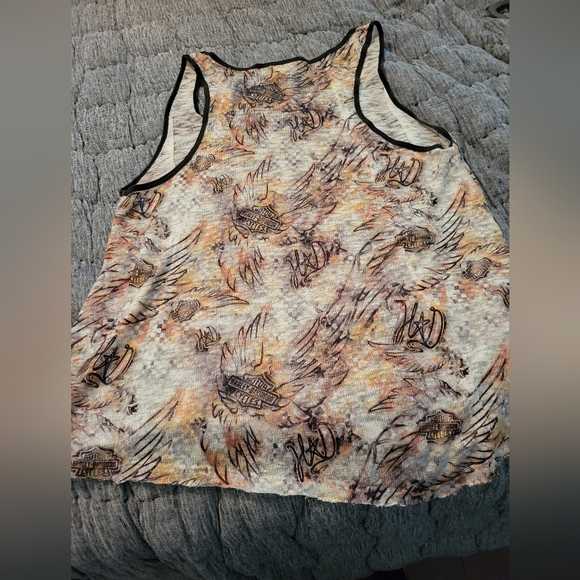 Gently used Harley Davidson raw hem tank top - Picture 3 of 4